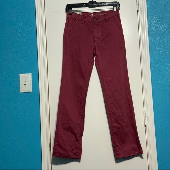 7 For All Mankind Standard Straight Leg Red Jeans Big Boys 10 women’s 25 NWT - Picture 15 of 15